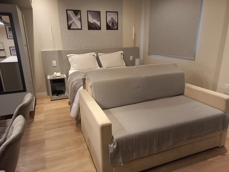 Get a Flat 411 | Near Paulista • Renovated w/ sofa bed + 24h
