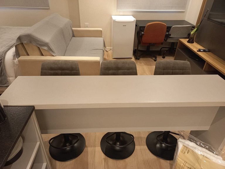 Get a Flat 411 | Near Paulista • Renovated w/ sofa bed + 24h
